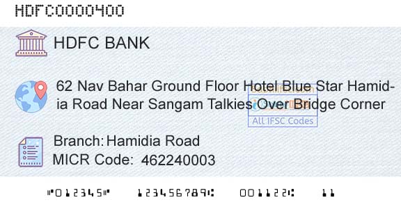 Hdfc Bank Hamidia RoadBranch 