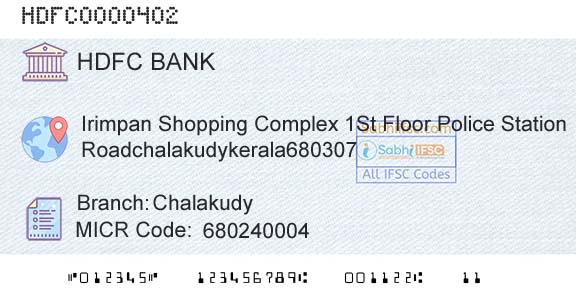 Hdfc Bank ChalakudyBranch 