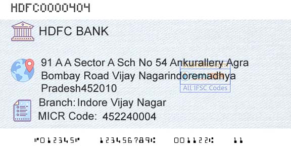Hdfc Bank Indore Vijay NagarBranch 