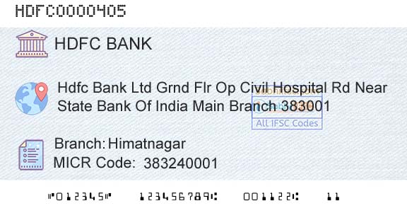 Hdfc Bank HimatnagarBranch 