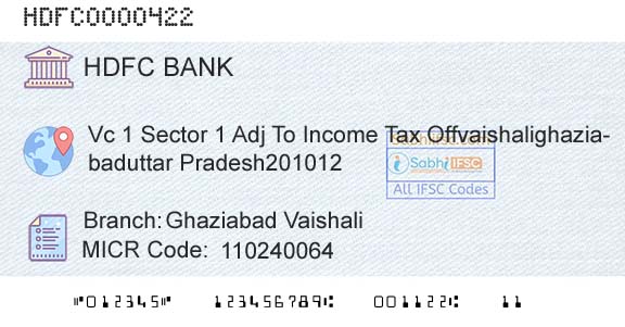 Hdfc Bank Ghaziabad VaishaliBranch 