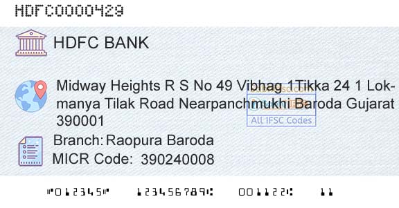 Hdfc Bank Raopura BarodaBranch 