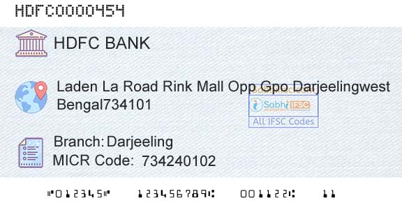 Hdfc Bank DarjeelingBranch 