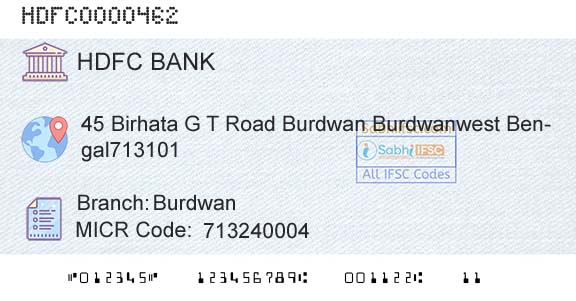 Hdfc Bank BurdwanBranch 