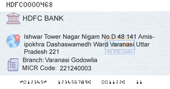 Hdfc Bank Varanasi GodowliaBranch 