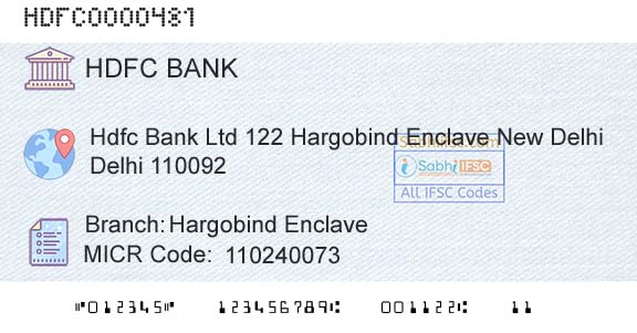 Hdfc Bank Hargobind EnclaveBranch 