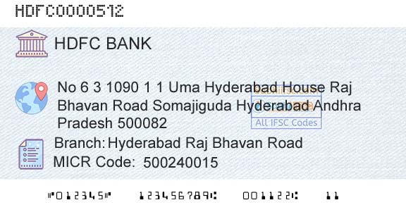 Hdfc Bank Hyderabad Raj Bhavan RoadBranch 