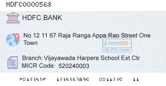 Hdfc Bank Vijayawada Harpers School Ext CtrBranch 