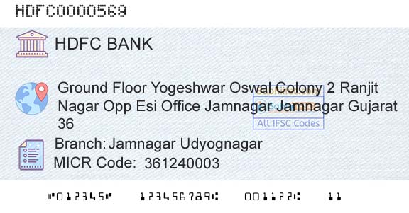 Hdfc Bank Jamnagar UdyognagarBranch 
