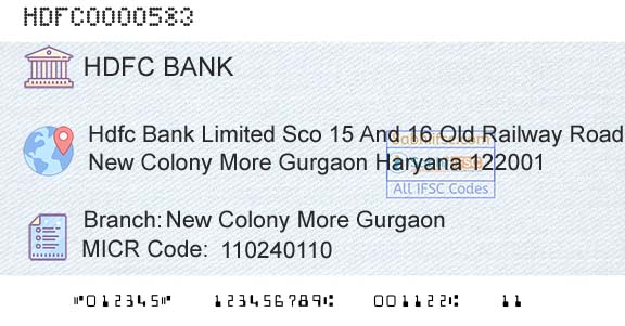 Hdfc Bank New Colony More GurgaonBranch 