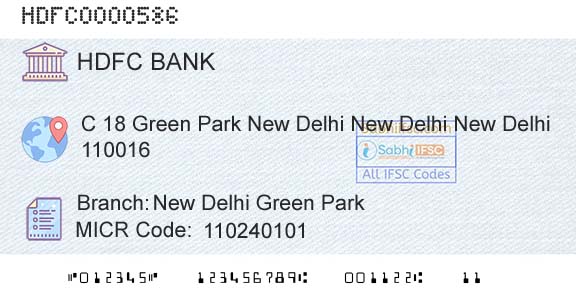Hdfc Bank New Delhi Green ParkBranch 
