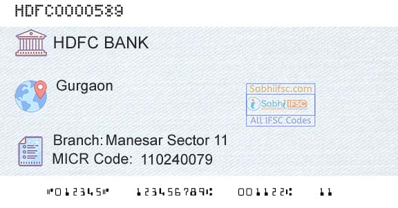 Hdfc Bank Manesar Sector 11Branch 