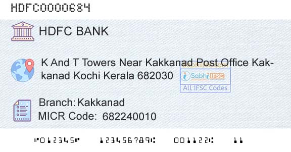 Hdfc Bank KakkanadBranch 