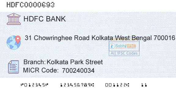 Hdfc Bank Kolkata Park StreetBranch 