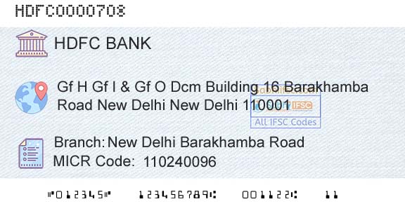 Hdfc Bank New Delhi Barakhamba RoadBranch 