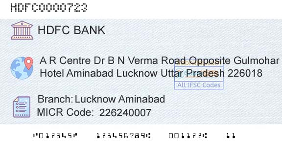 Hdfc Bank Lucknow AminabadBranch 