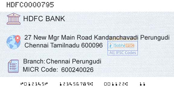 Hdfc Bank Chennai PerungudiBranch 