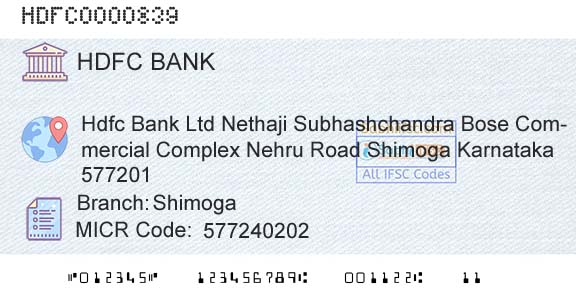 Hdfc Bank ShimogaBranch 