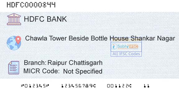 Hdfc Bank Raipur ChattisgarhBranch 