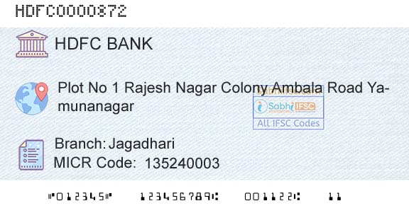 Hdfc Bank JagadhariBranch 