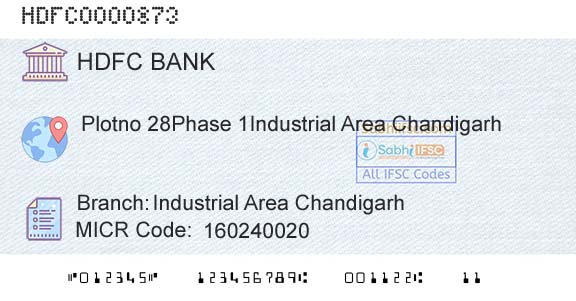 Hdfc Bank Industrial Area ChandigarhBranch 