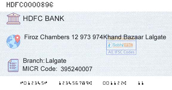 Hdfc Bank LalgateBranch 