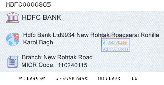 Hdfc Bank New Rohtak RoadBranch 
