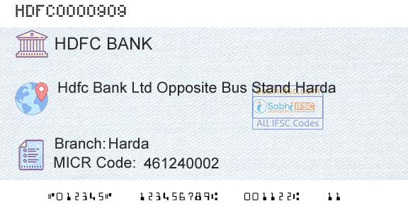 Hdfc Bank HardaBranch 