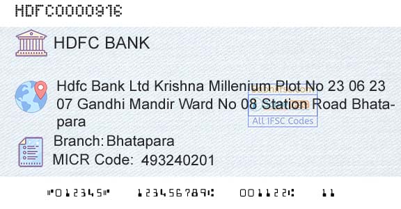 Hdfc Bank BhataparaBranch 