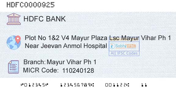 Hdfc Bank Mayur Vihar Ph 1Branch 