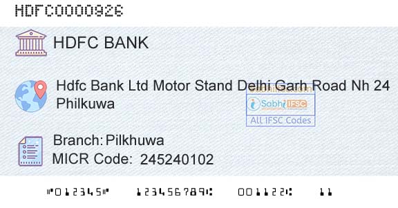 Hdfc Bank PilkhuwaBranch 