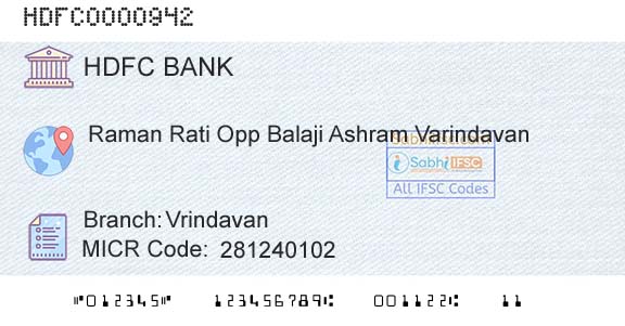 Hdfc Bank VrindavanBranch 