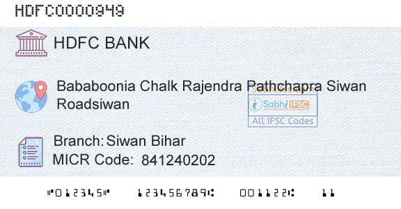 Hdfc Bank Siwan BiharBranch 