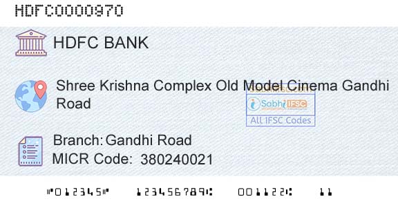 Hdfc Bank Gandhi RoadBranch 