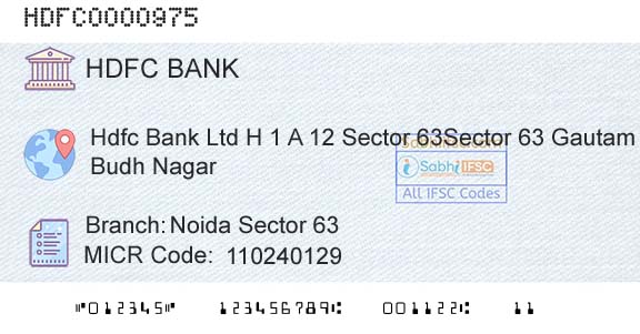 Hdfc Bank Noida Sector 63Branch 