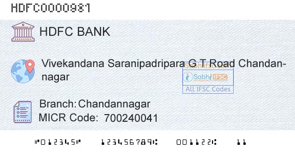 Hdfc Bank ChandannagarBranch 