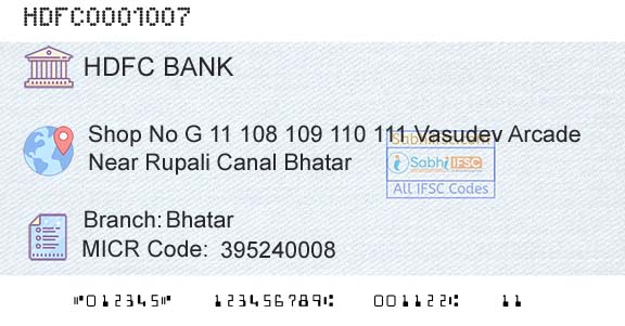 Hdfc Bank BhatarBranch 