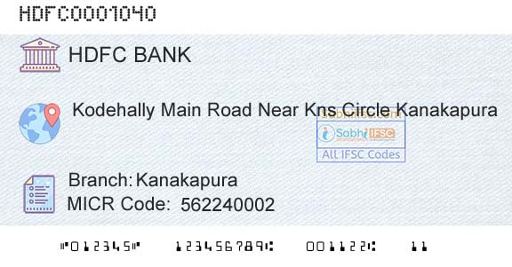 Hdfc Bank KanakapuraBranch 
