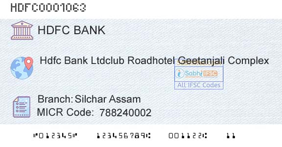 Hdfc Bank Silchar AssamBranch 