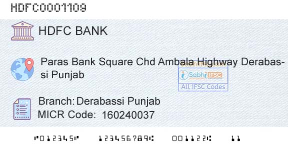 Hdfc Bank Derabassi PunjabBranch 