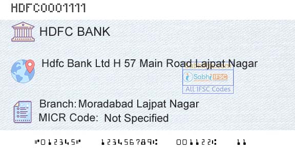 Hdfc Bank Moradabad Lajpat NagarBranch 