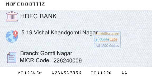 Hdfc Bank Gomti NagarBranch 