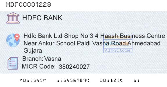 Hdfc Bank VasnaBranch 