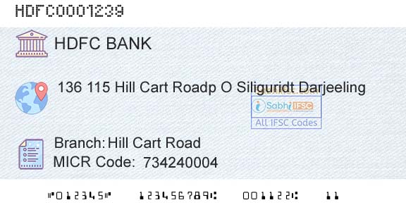 Hdfc Bank Hill Cart RoadBranch 
