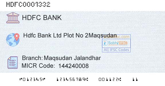 Hdfc Bank Maqsudan JalandharBranch 