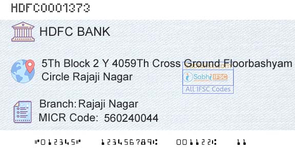 Hdfc Bank Rajaji NagarBranch 