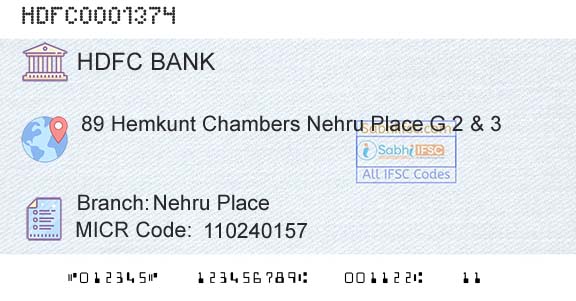 Hdfc Bank Nehru PlaceBranch 