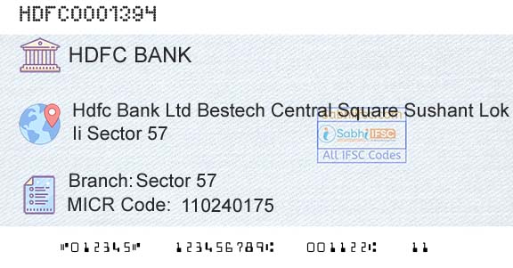 Hdfc Bank Sector 57Branch 