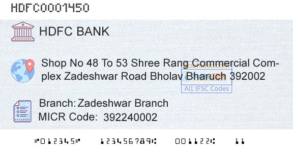 Hdfc Bank Zadeshwar BranchBranch 