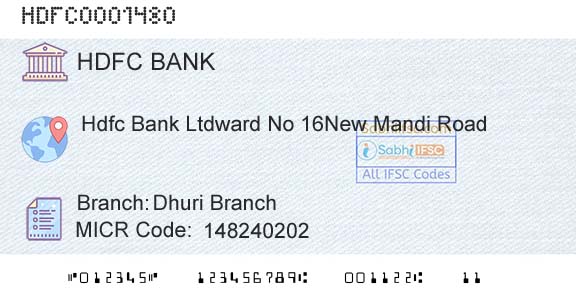 Hdfc Bank Dhuri BranchBranch 